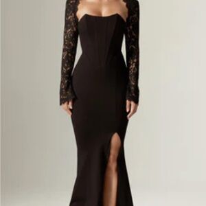 Chic Black Lace Long Sleeve Dress